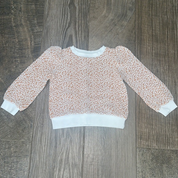 Janie and Jack Leopard Jacquard Sweatshirt with Matching Joggers - Picture 2 of 6